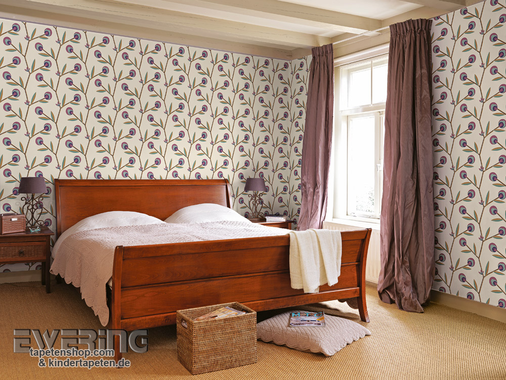Sophie charlotte – wohnzimmer tapeten mit eleganten naturmotiven ...