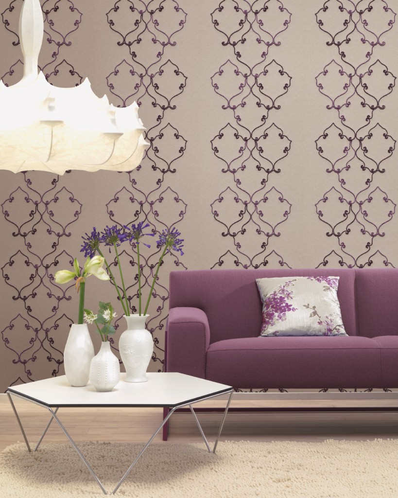 Wohnzimmer tapeten mit eleganten ornamenten – amira von rasch ...